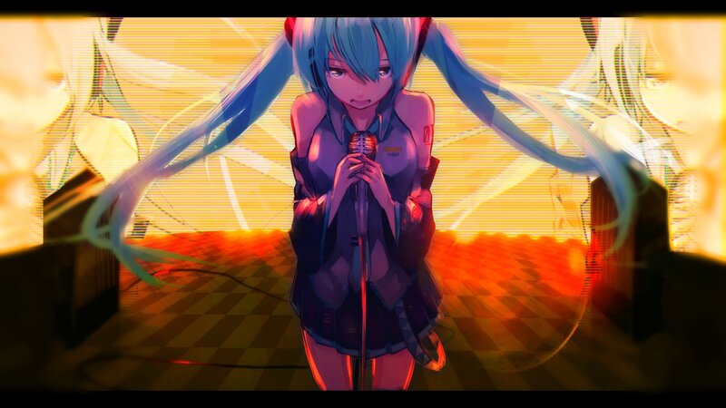 Blue-haired Character Singing — Blue