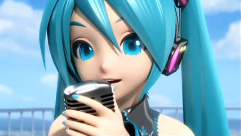 Blue-haired Character Singing