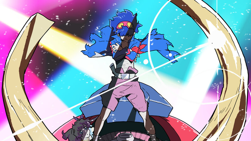 Blue-haired Character Standing — Blue, Dramatic, Anime
