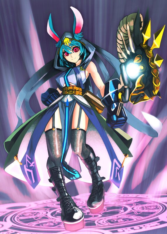 Blue-haired Character with Bunny Ears