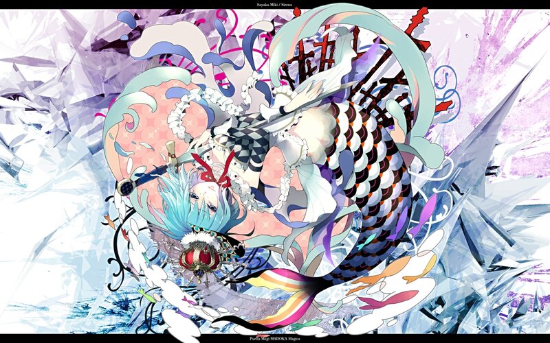 Blue-haired Character with Fish Tail