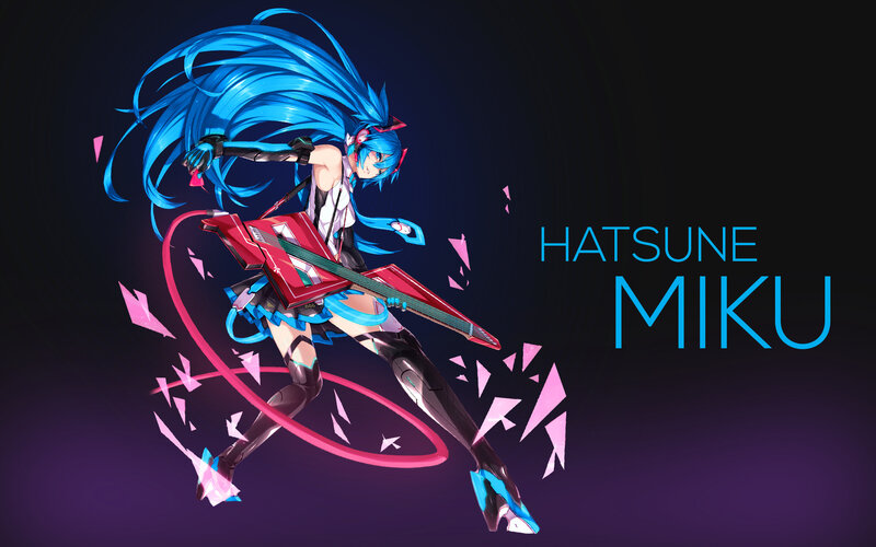 Blue-haired Character with Guitar — Blue, Dynamic, Night