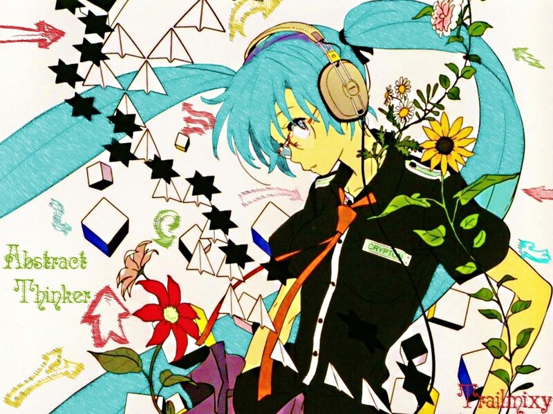 Blue-haired Character with Headphones — Cyan
