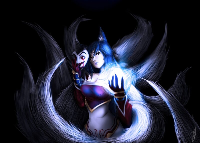 Blue-haired Character with Mask — Black