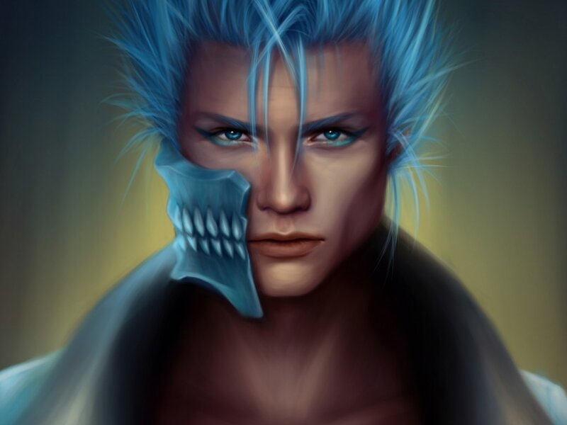 Blue-haired Character with Mask — Blue