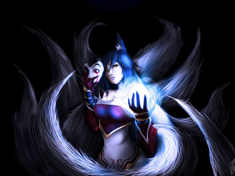 Blue-haired Character with Mask
