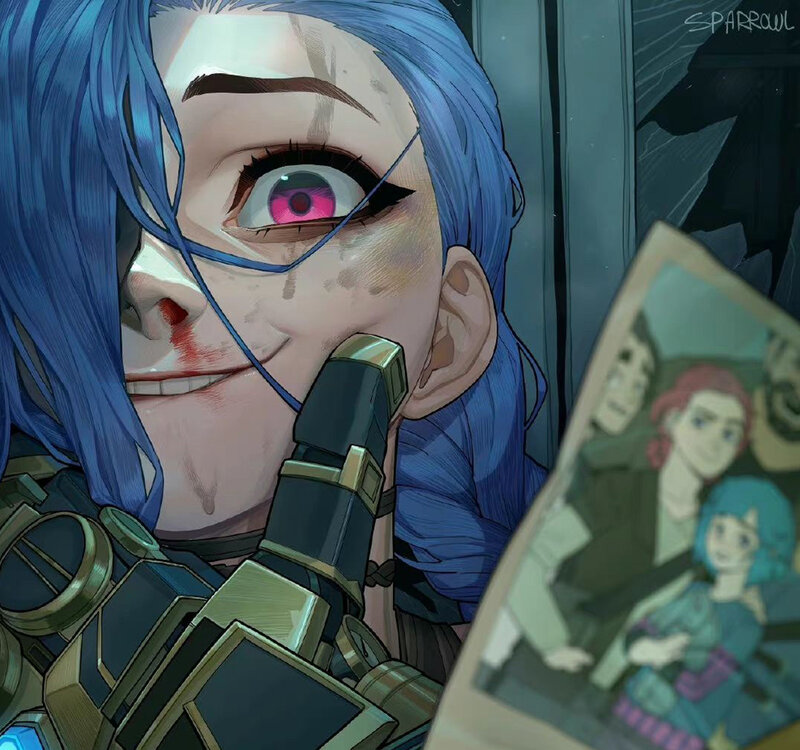 Blue-haired Character with Photo