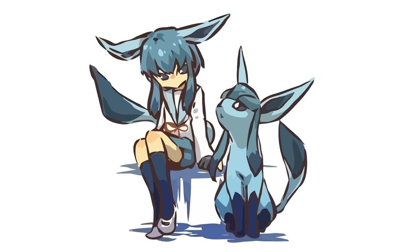 Blue-haired Character with Pokémon — Blue