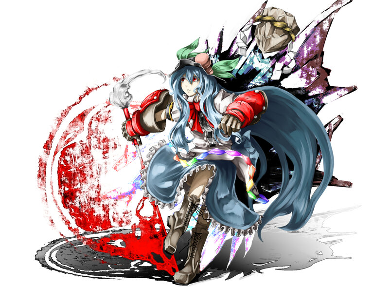 Blue-haired Character with Scythe — Blue