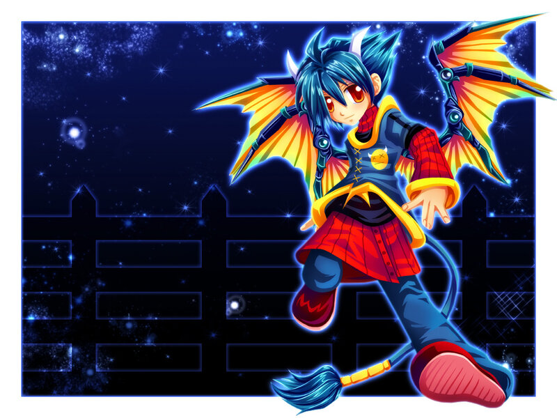 Blue-haired Character with Wings — Blue, Fantastical