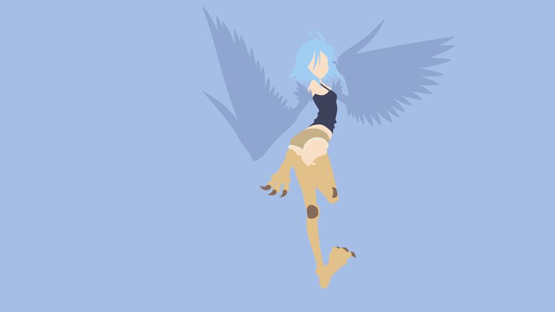 Blue-haired Character with Wings — Light Blue