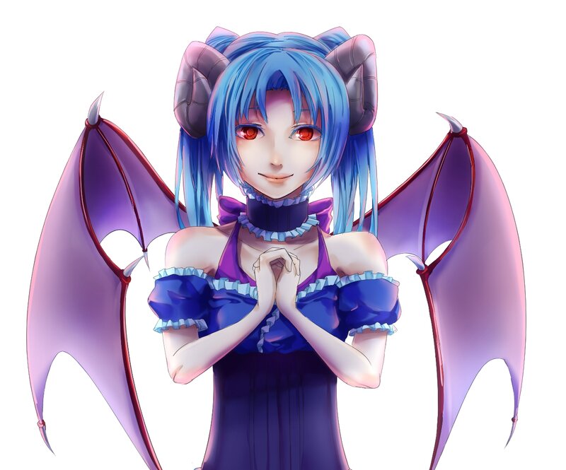 Blue-haired Demon Girl — Purple