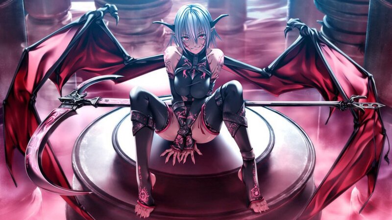 Blue-haired Demon Girl — Red