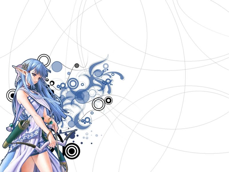 Blue-haired Elf Archer — Blue, Calm