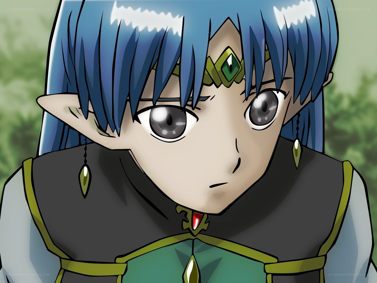 blue-haired elf character