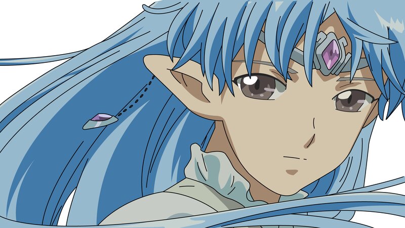 Blue-haired Elf Character — Blue, Calm