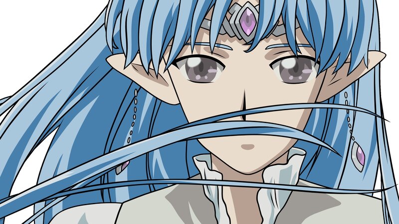 blue-haired elf character