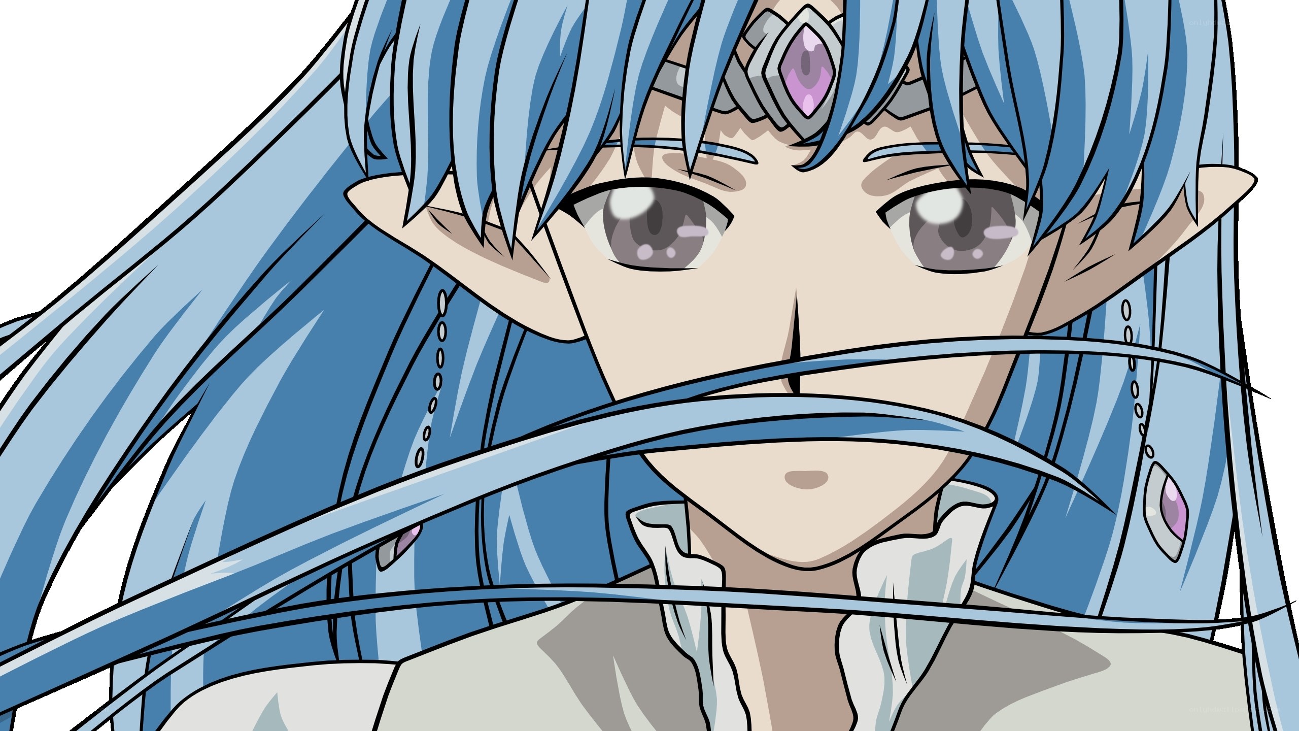 blue-haired elf character