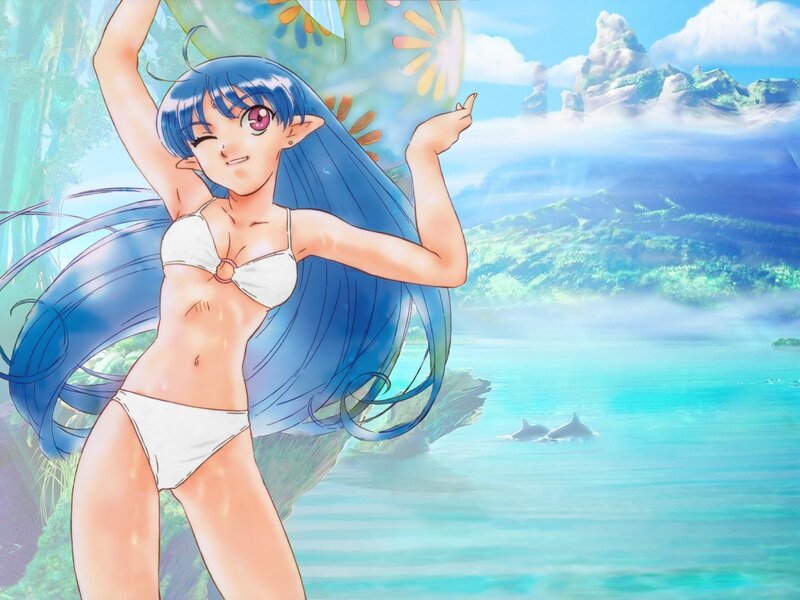Blue-haired Elf in Bikini — Blue