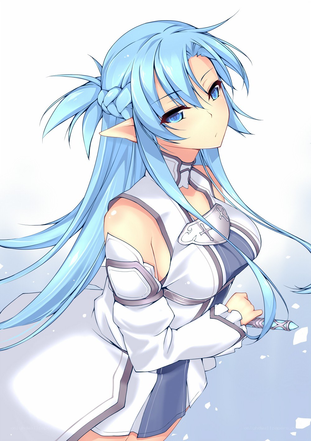 blue-haired elf warrior