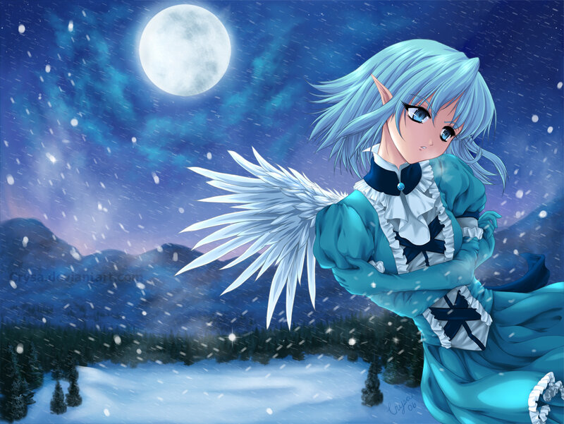 Blue-haired Elf with Wings — Blue