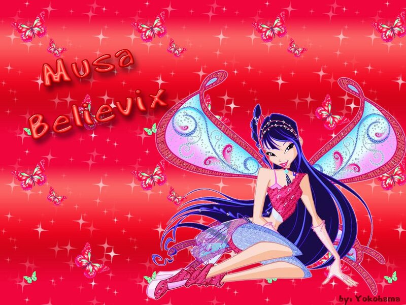 Blue-haired Fairy Character — Red