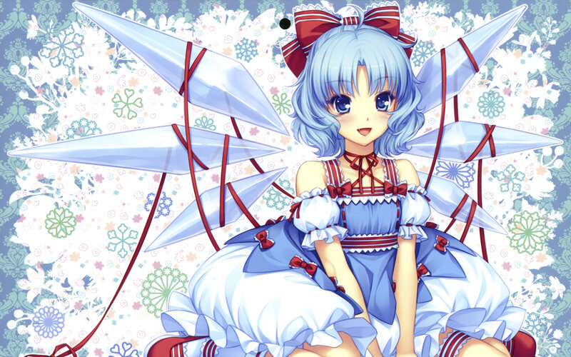blue-haired fairy girl with wings