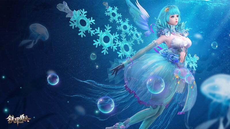 Blue-haired Fairy in Water — Blue