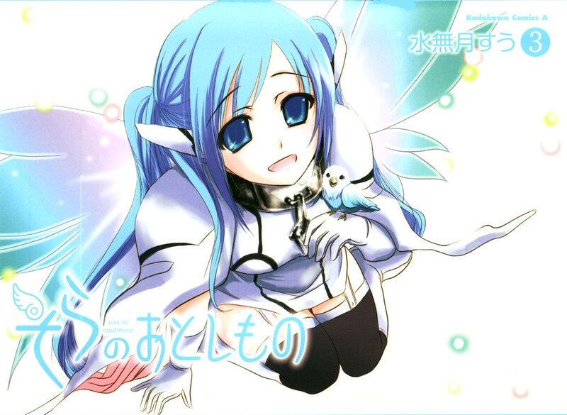 Blue-haired fairy with bird
