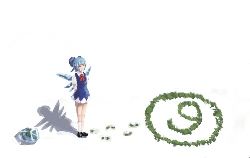 blue-haired fairy with green spiral