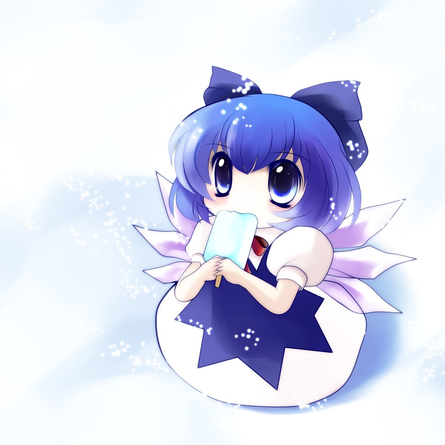 blue-haired fairy with popsicle