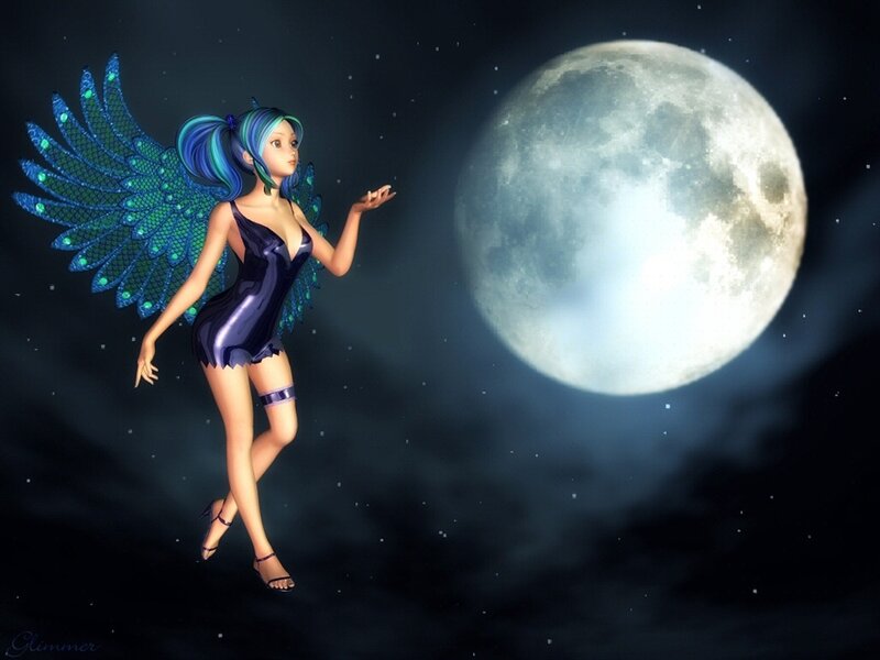 Blue-haired Fairy with Wings — Blue