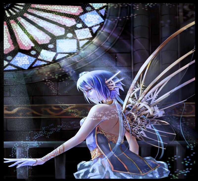 Blue-haired Fairy with Wings — Purple