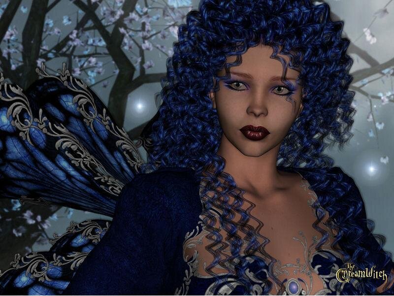 blue-haired fantasy fairy