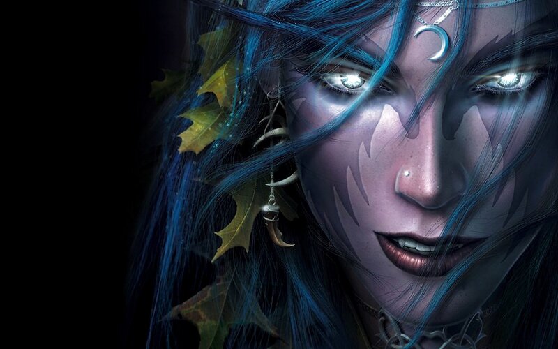 blue-haired fantasy woman