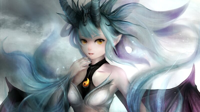 Blue-haired Fantasy Woman — Blue