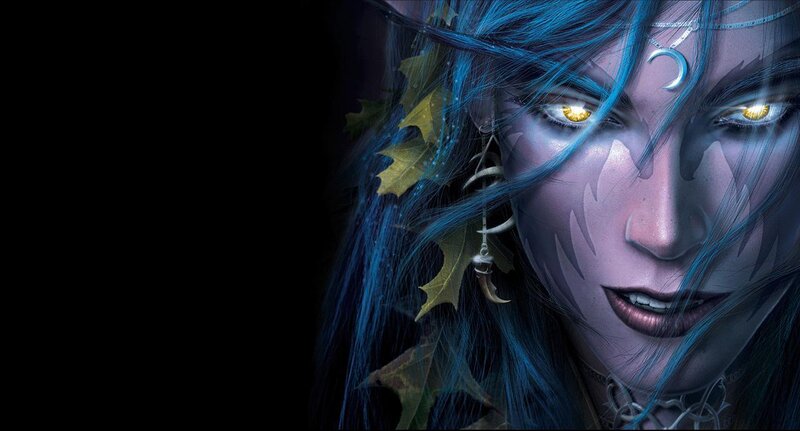 blue-haired fantasy woman portrait