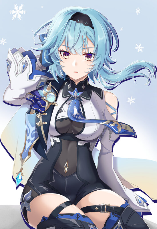 Blue-haired Female Character — Blue, Calm, Winter