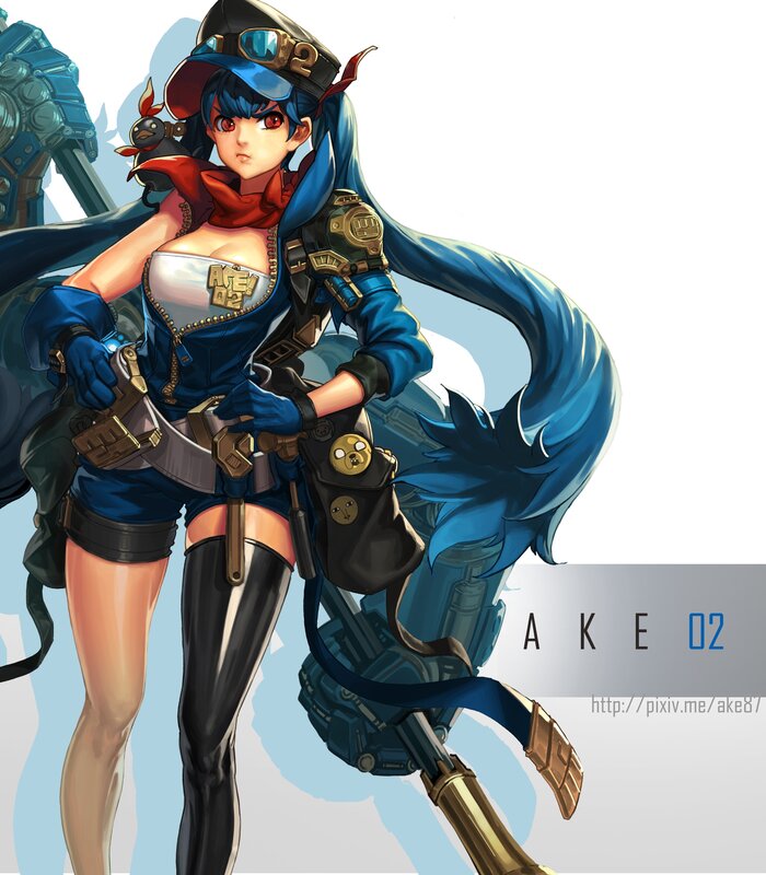 Blue-haired Female Character — Blue, Confident