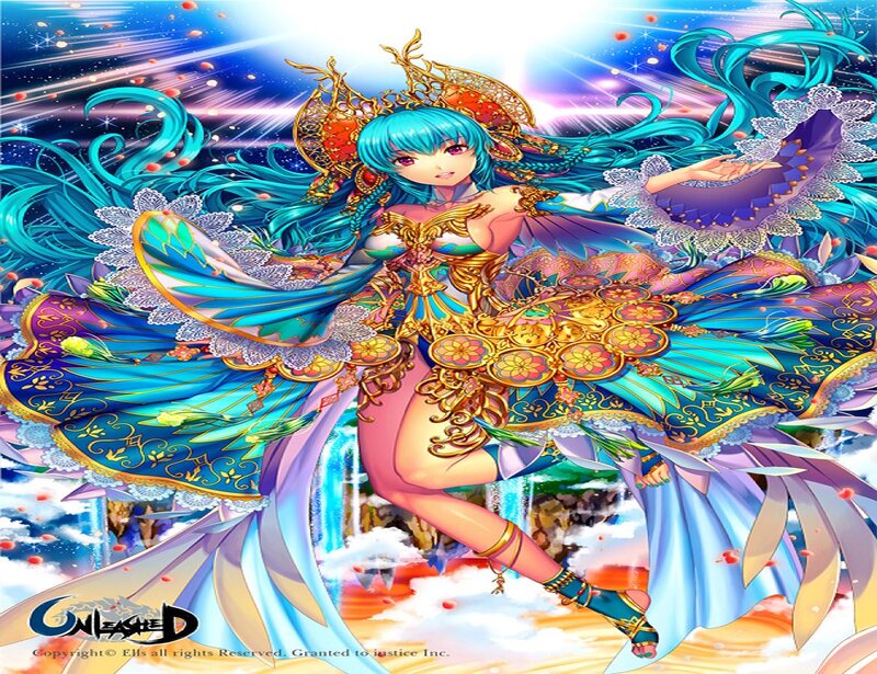 Blue-haired Female Character — Blue, Dramatic, Digital Art, Long Hair