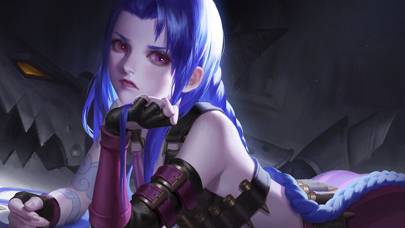 Blue-haired Female Character — Blue, Dramatic, Night, Digital Art