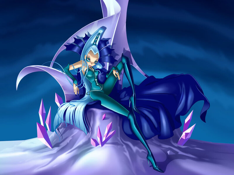 Blue-haired Female Character — Blue, Dramatic, Night