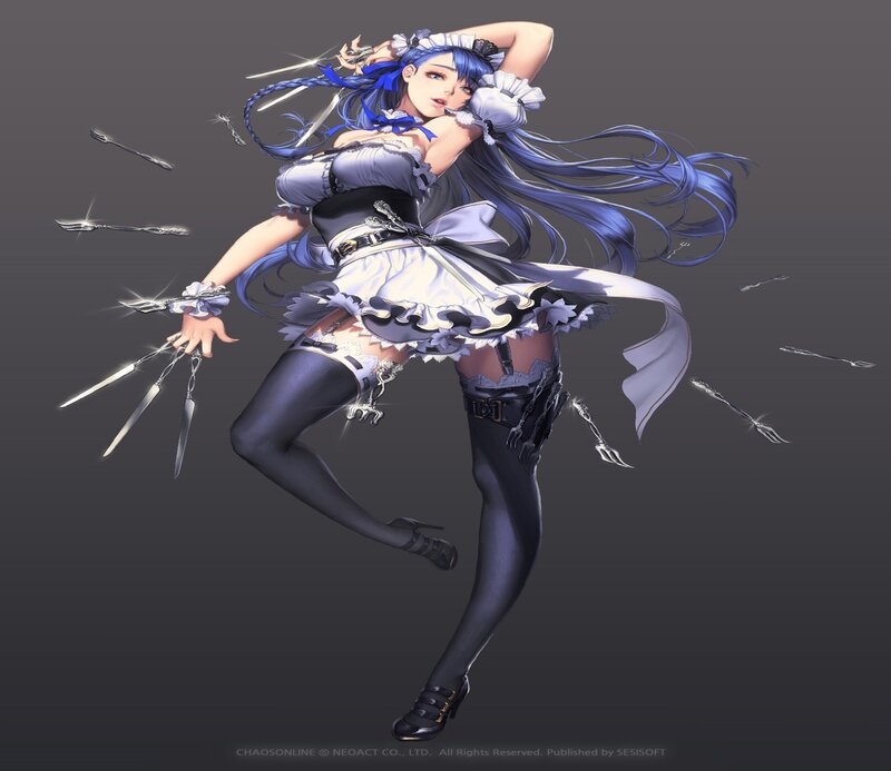 Blue-haired Female Character — Blue, Dynamic