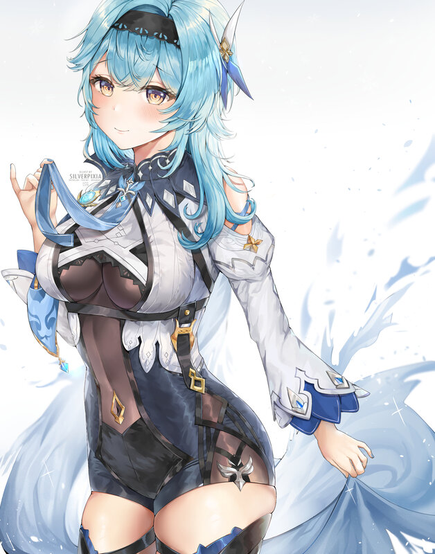 Blue-haired Female Character — Blue, Playful