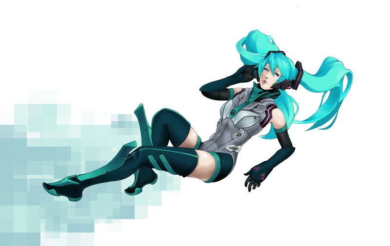Blue-haired Female Character — Cyan