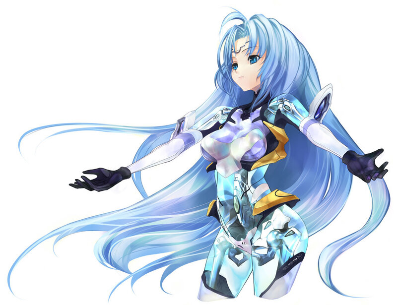 Blue-haired Female Character