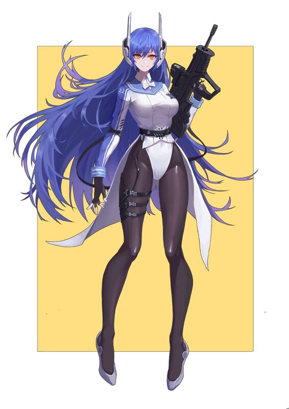 Blue-haired Female Soldier