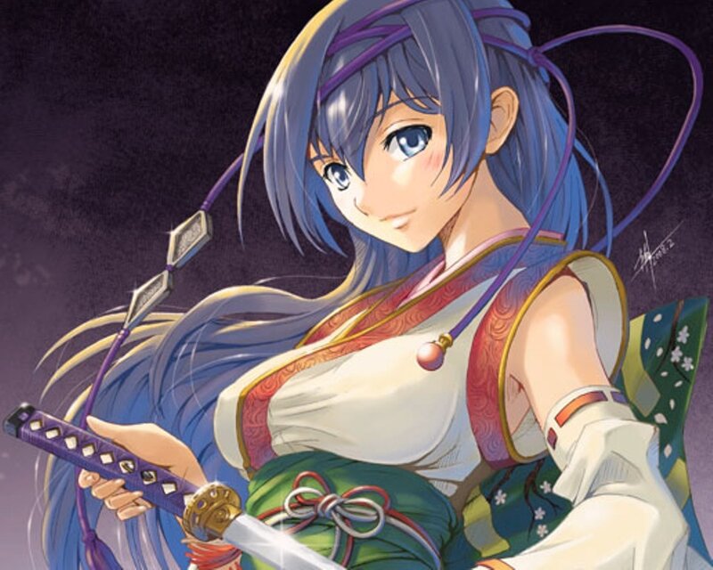 Blue-haired Female Warrior — Blue