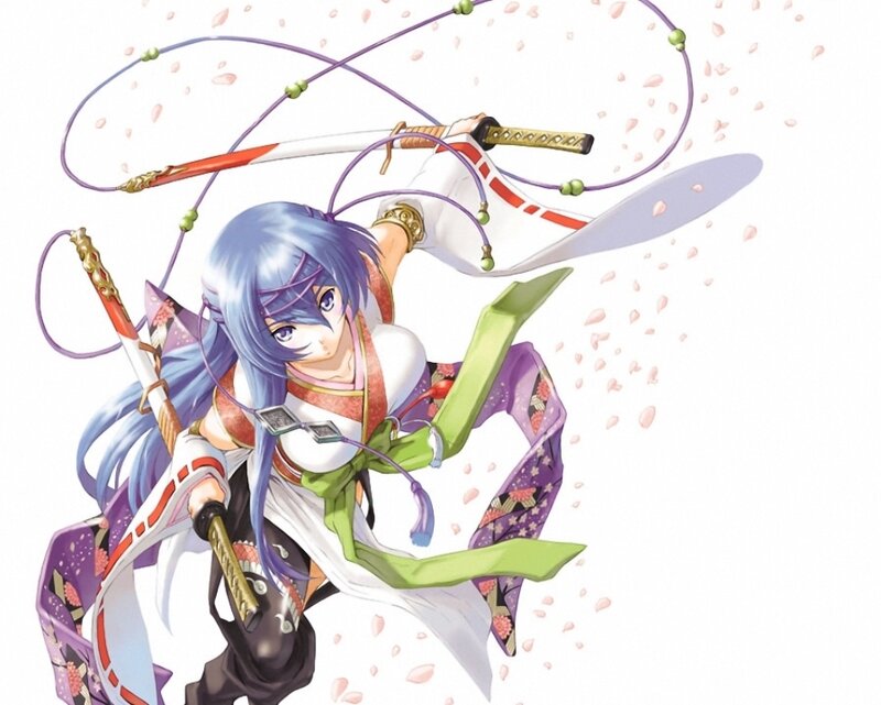 Blue-haired Female Warrior — Purple