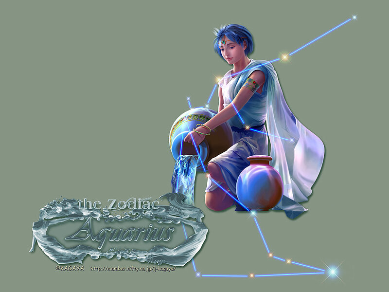 Blue-haired Figure Pouring Water — Blue, Serene